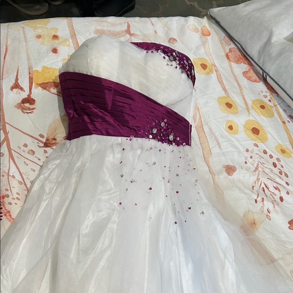 Elegant Purple and White cocktail Dress